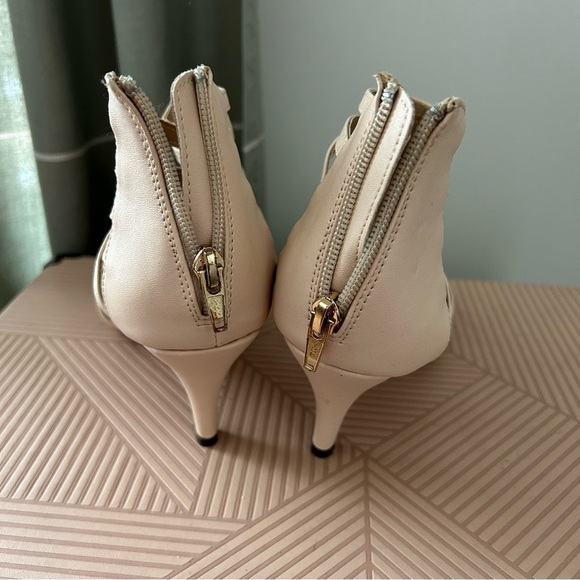 Lilley Cream Cage Heels Gladiator Sandal Tan Open Toe Casual Cocktail Neutral - Picture 13 of 14